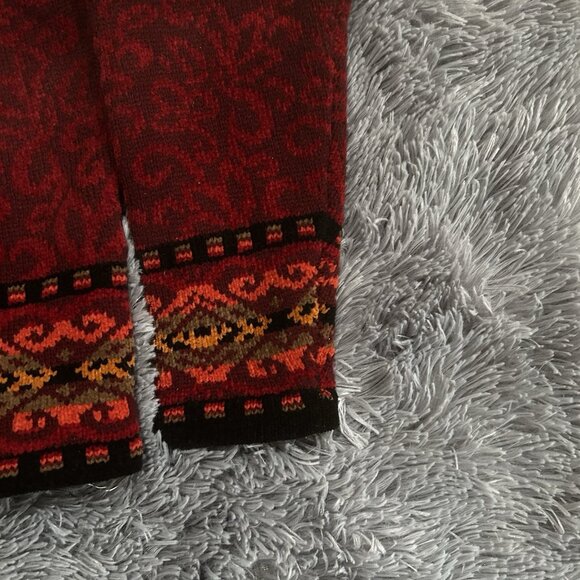 Icelandic Design Sweater M Cardigan Sweater Nordic Wool Artsy Red Black Toggles - Picture 5 of 9
